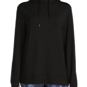 Women's Athletic Works Athleisure Lightweight Mock Neck Tunic Hoodie, Black, L